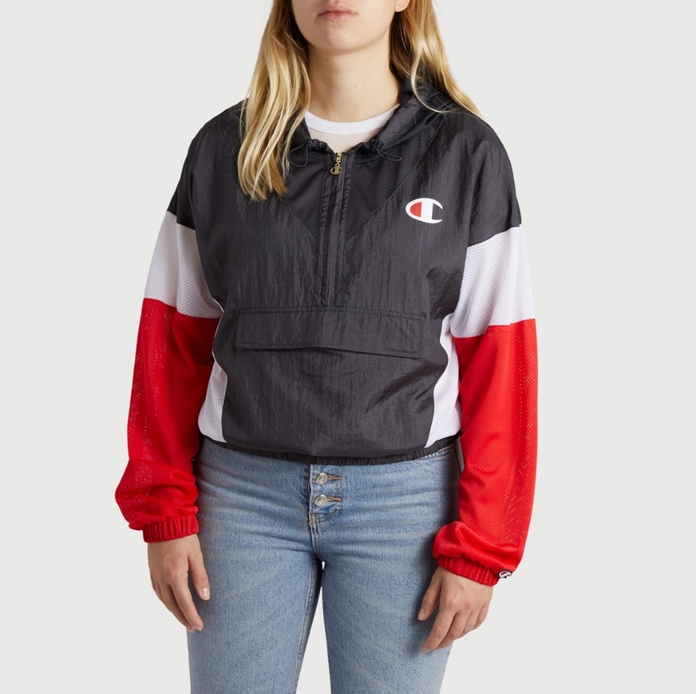 Champion Nylon Mesh Warm Up Jacket Pullover Medium